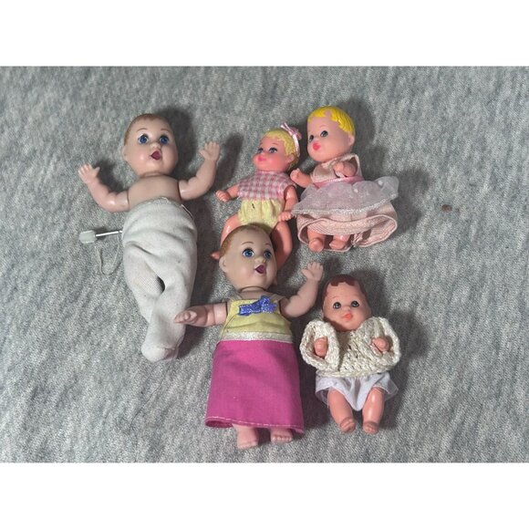 Vintage Barbie Doll Happy Family Newborn Baby Plastic Doll Baby Girls Lot of 5 - Picture 1 of 7